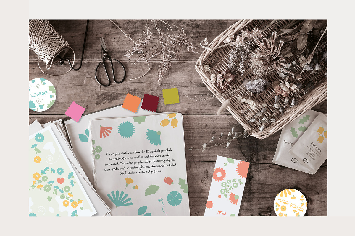 Collection of floral symbols, vector, a Pattern Graphic by AnneCeline (Photo 6 of 6)