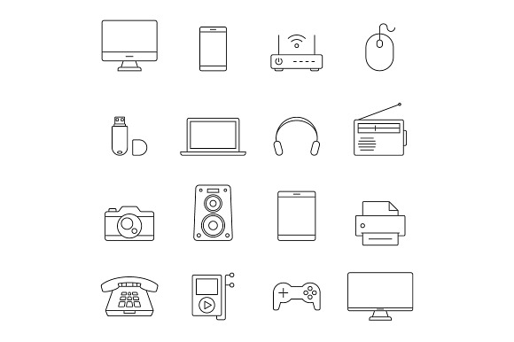 Electronic Devices Outline Icons