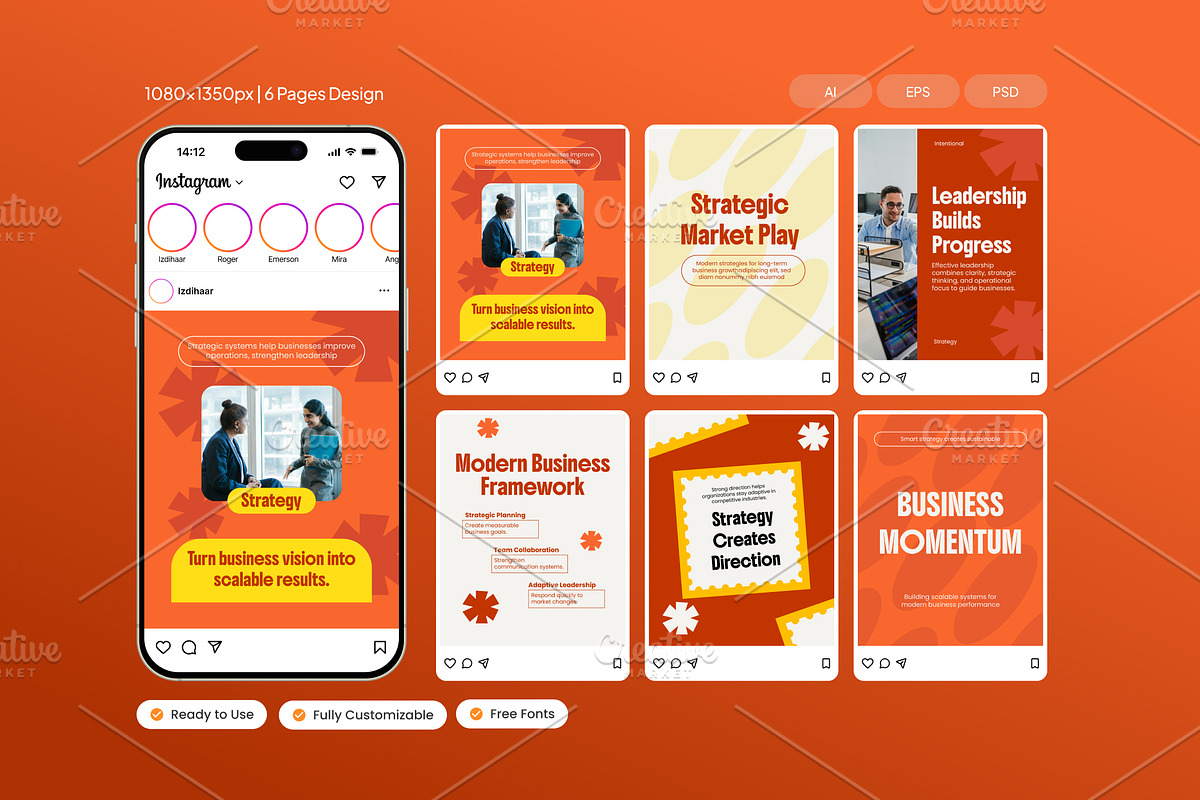 Business Momentum - Instagram Post, a Social Media Template by Izdihaar_Studio (Photo 1 of 4)