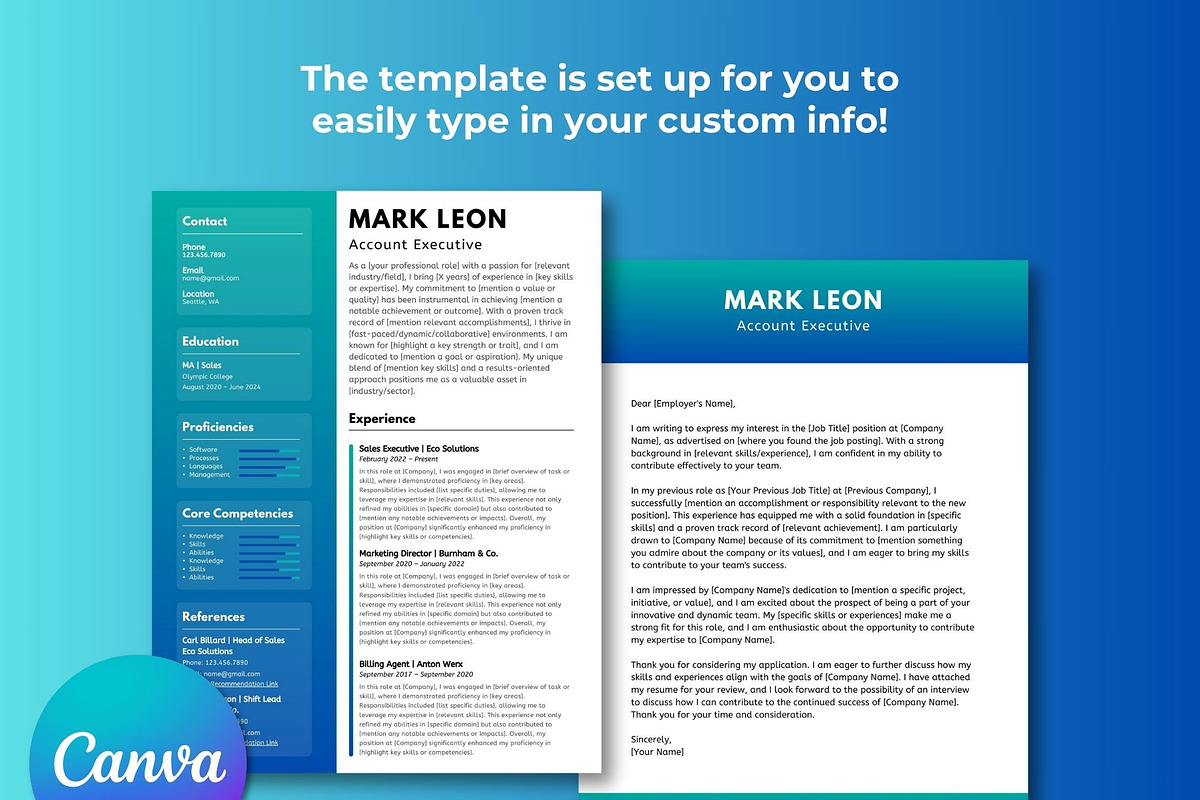 Modern Resume Cover Letter Template, a Resume Template by Melanie Peterson (Photo 2 of 3)