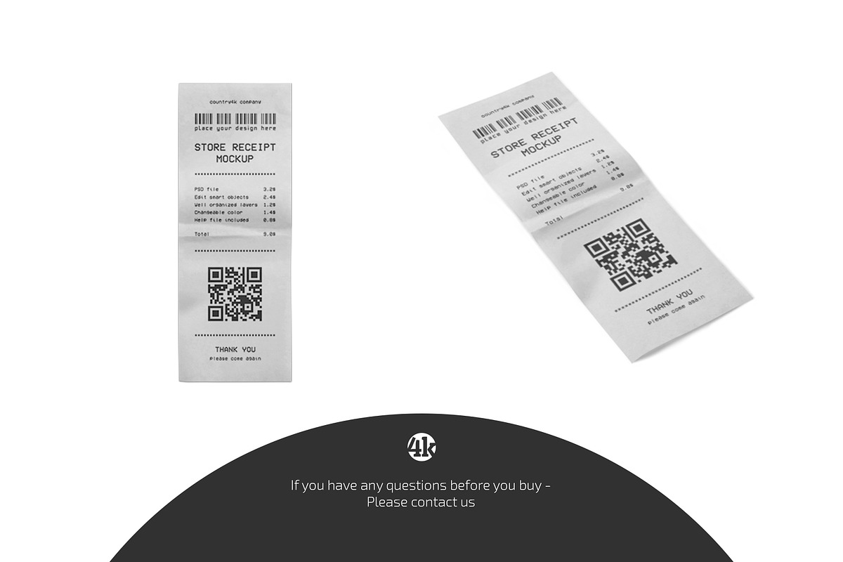 Store Receipt Mockup Set, an Advertising Mockup by Country4k (Photo 4 of 4)