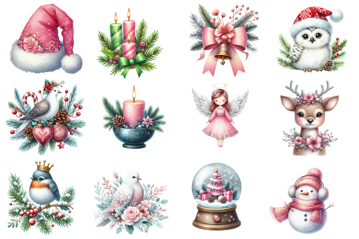 Christmas Clipart Bundle, an Illustration by Designworld (Photo 2 of 6)