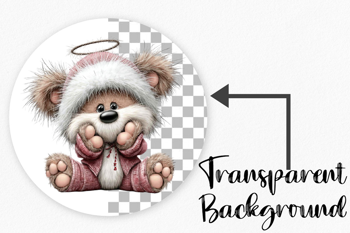 Watercolor Teddy Bear Clipart Bundle, an Illustration by Canvas Craft (Photo 4 of 8)