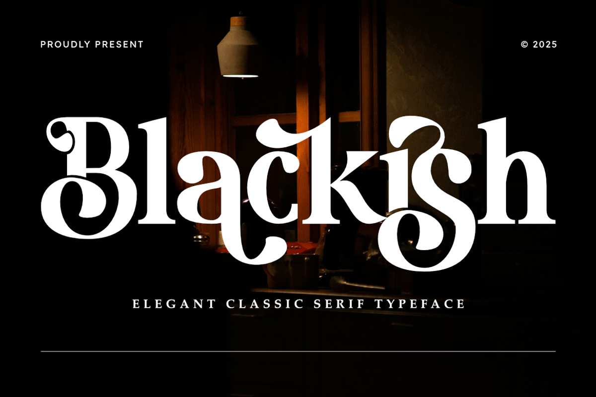 Blackish | Sophisticated Classic, a Serif Font by Masyafi Studio (Photo 1 of 8)