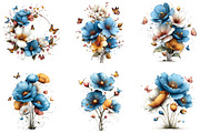 Whimsical Flowers Butterflies Clipar, an Illustration by CraftArtStudio (Thumbnail 5 of 6)
