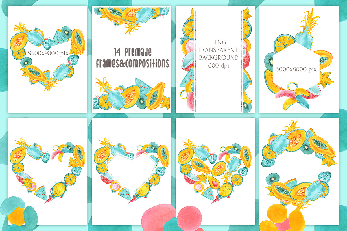 TROPICAL FRUITS Watercolor Set, an Illustration by Cat In Colour (Photo 6 of 7)