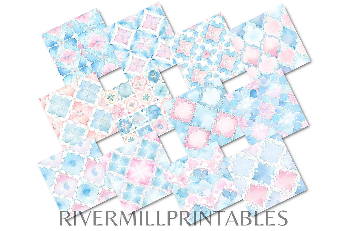 Seamless Moroccan Backgrounds, a Background Graphic by Rivermill Printables (Photo 2 of 2)