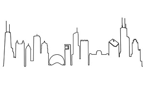 Chicago Skyline Line Drawing