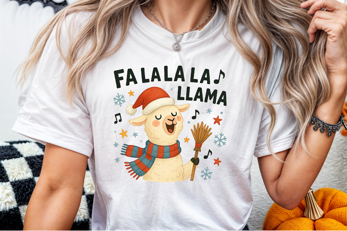 Fa La La La LLama Christmas PNG, an Illustration by Sublimation Artist (Photo 9 of 9)