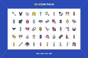Sex shop icons, an Outline Icon by Wencory