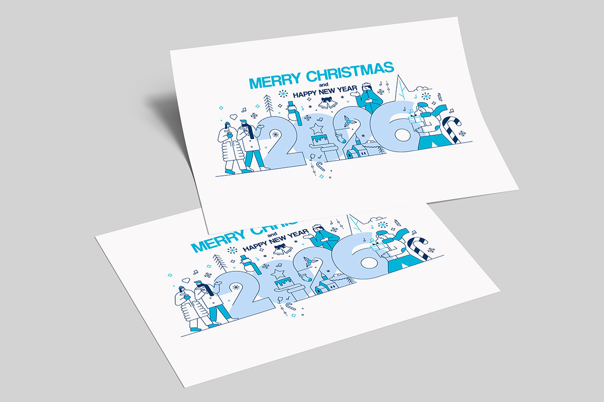 Flat Line Christmas Illustration Set, a Seasonal Illustration by Creative Graphics (Photo 12 of 12)
