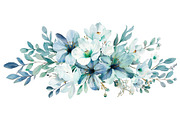 Elegant Blue Floral Clipart, an Illustration by jahid234 (Thumbnail 11 of 11)