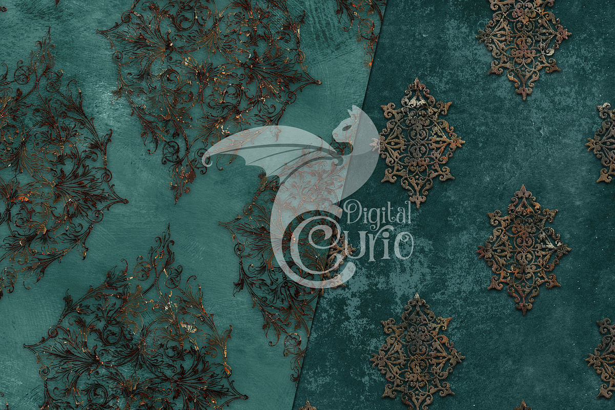 Patina and Rust Damask, a Texture Graphic by Digital Curio