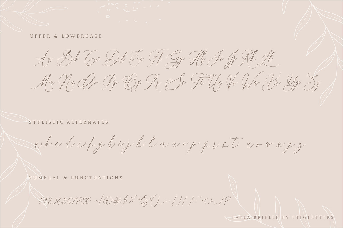 Layla Brielle Font, a Script Font by etigletters (Photo 10 of 12)