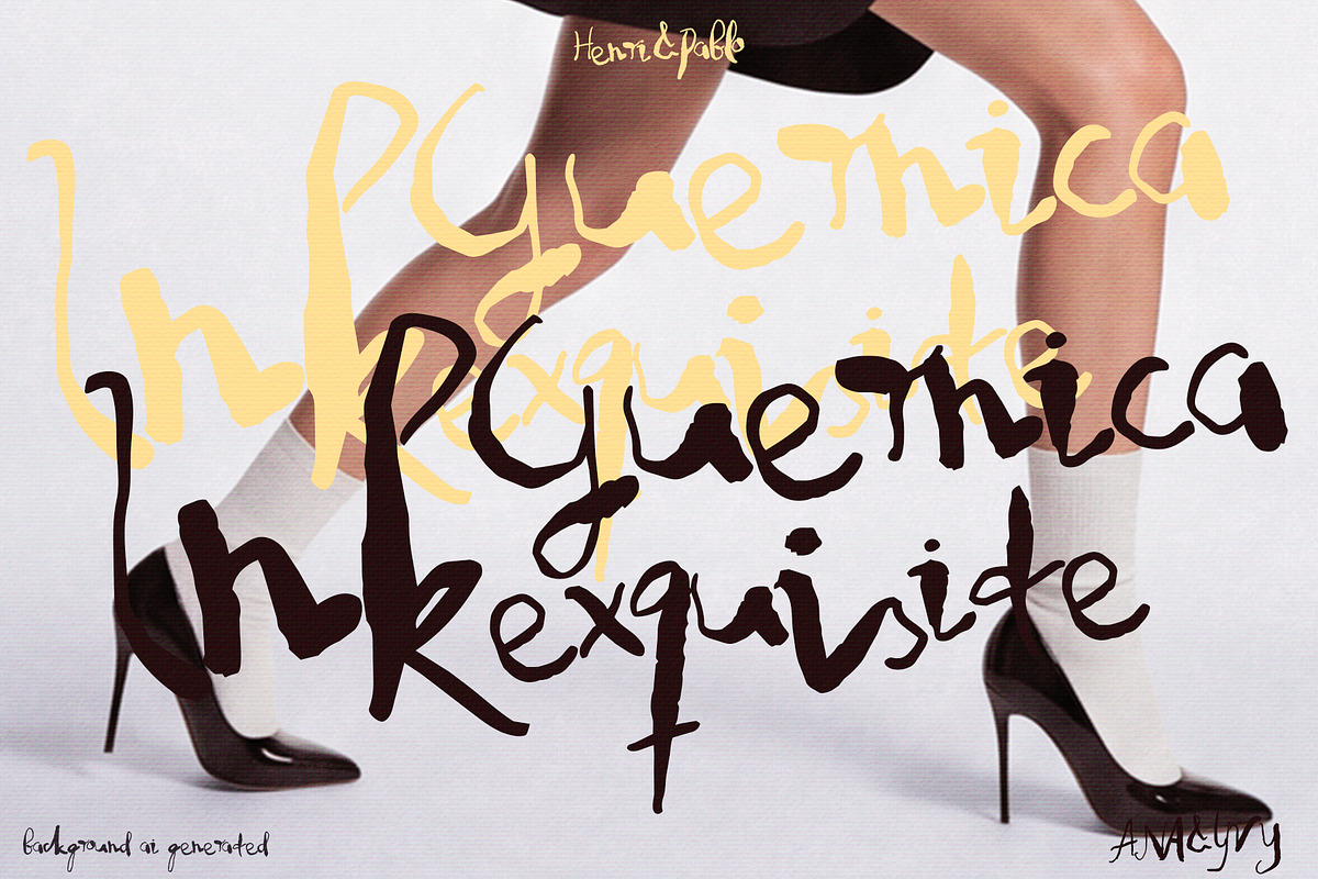 HENRI & PABLO paintbrush font, a Handwritten Font by ana & yvy (Photo 6 of 15)