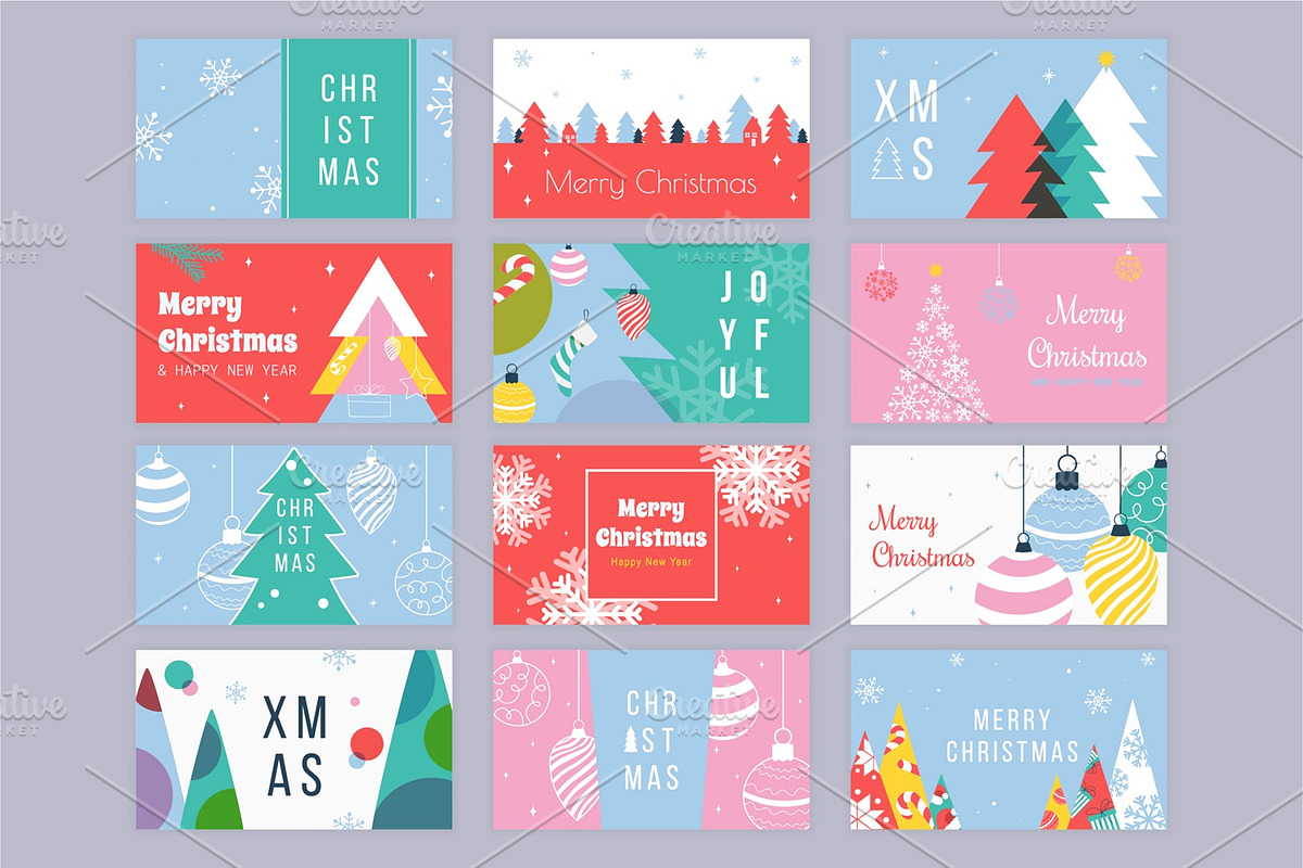 Merry Christmas Cover Templates, a Seasonal Illustration by alexdndz (Photo 6 of 11)