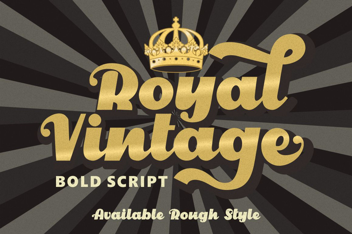 Royal Vintage - Bold Retro Font, a Script Font by PutraCetol Studio (Photo 1 of 12)
