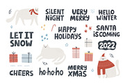 Modern Christmas. Cats & Lettering, an Object Graphic by MaNechaeva (Thumbnail 7 of 14)