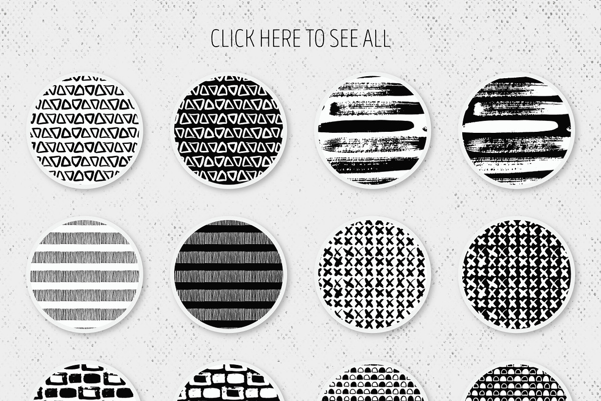 Black&White patterns + ink elements, a Pattern Graphic by Bosotochka♥Art (Photo 2 of 9)