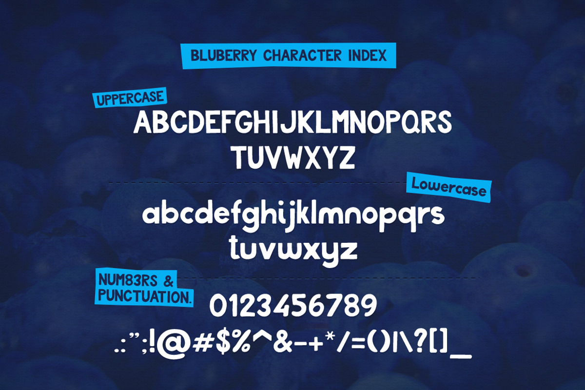 Blueberry font preview 3