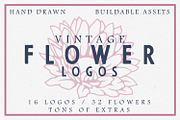 Vintage Flower Logos + extras, a Templates & Theme by Justin Achammer (Thumbnail 1 of 10)