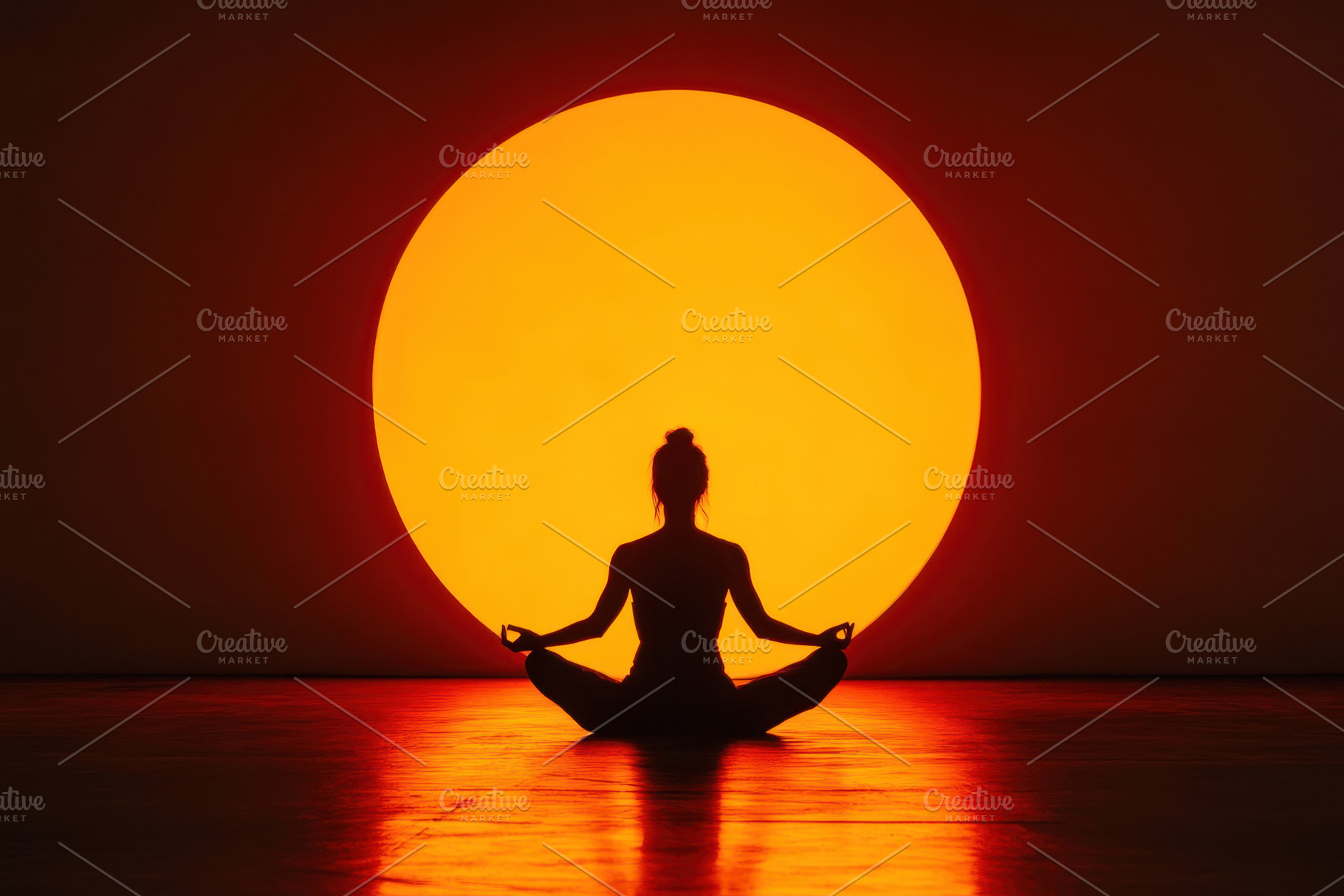 Silhouette of a person meditating du, a Photo by Tanuart