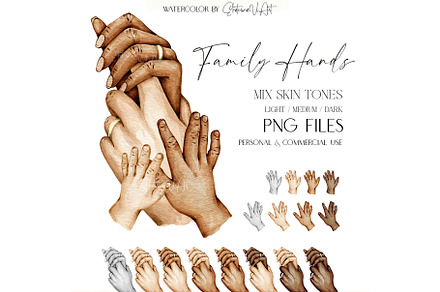 My Family Hands Dad Mom and 2Kids, a Person Illustration by EkaterinaViArt