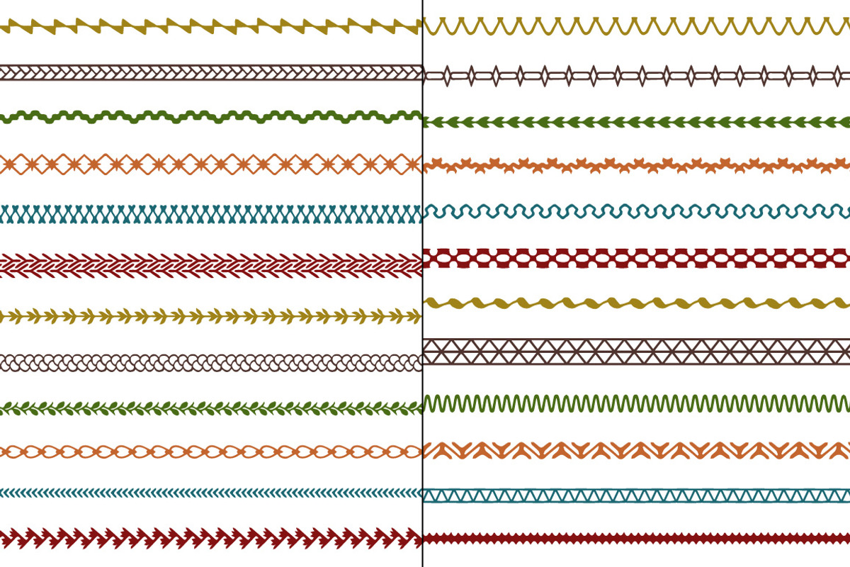 Hand Drawn Stitched Border Patterns, a Pattern Graphic by Melissa Held Designs (Photo 2 of 5)