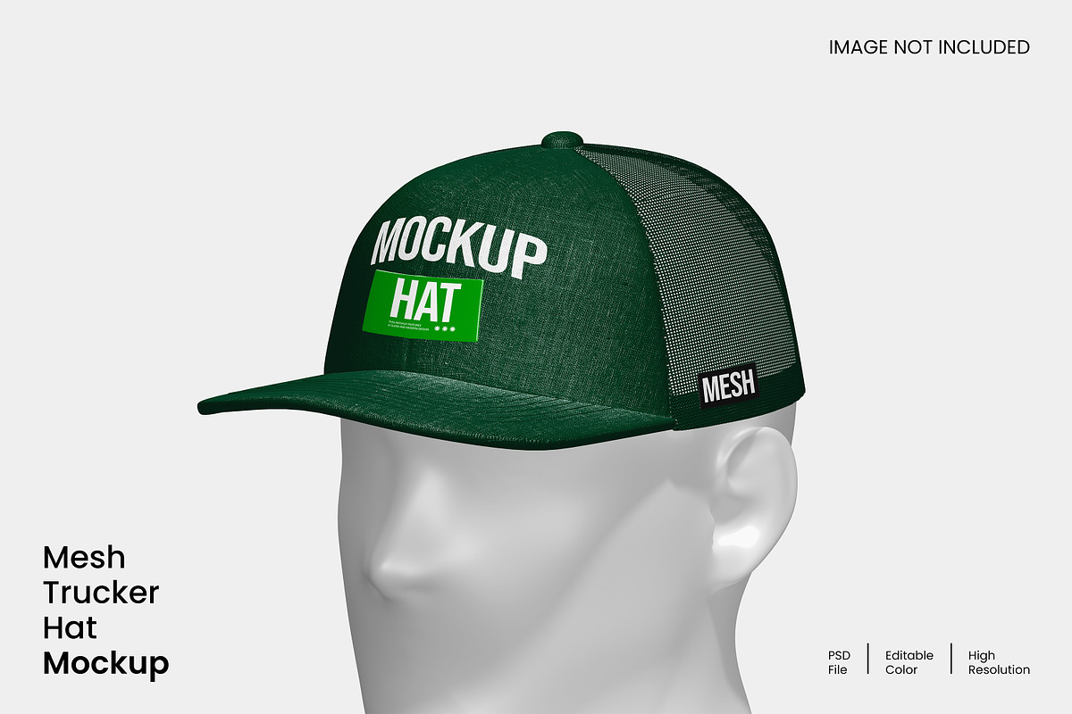 Mesh Trucker Hat Mockup, a Household Mockup by Unerispace (Photo 1 of 2)
