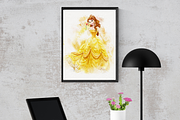 Princess Belle Watercolor Art, a Person Illustration by Designbudy (Thumbnail 2 of 12)