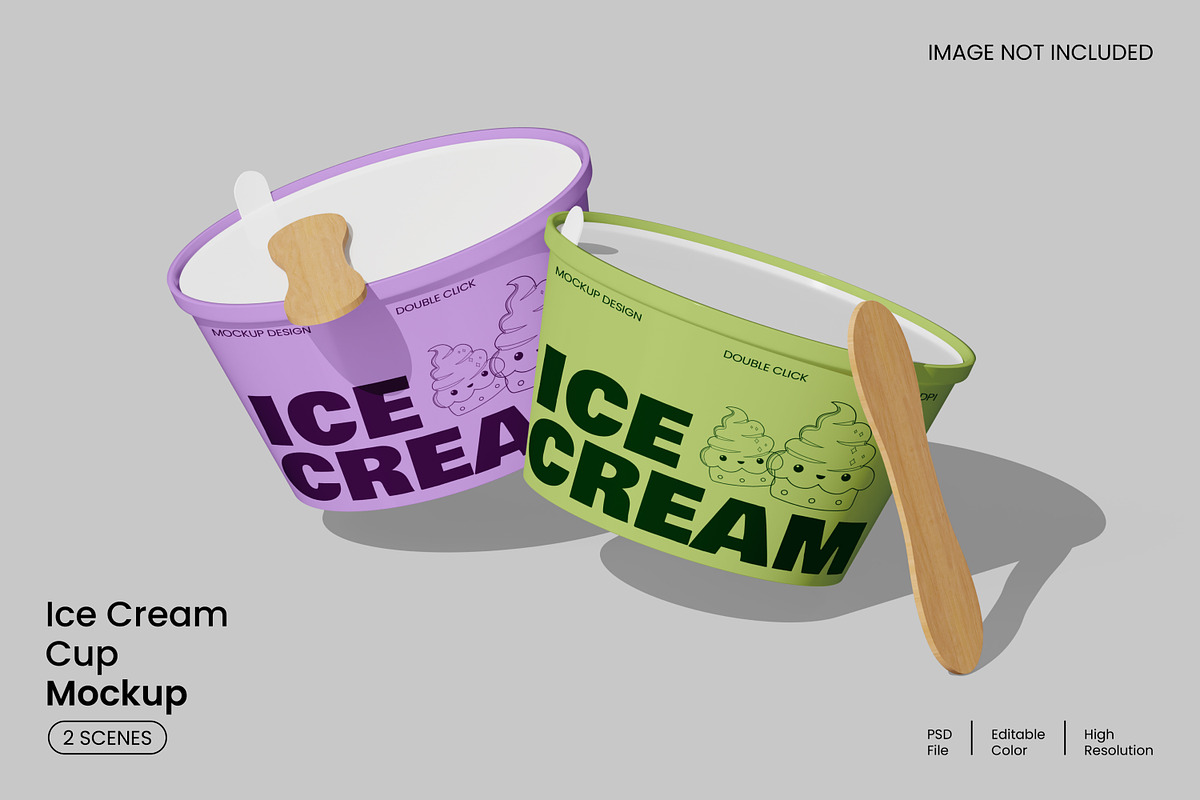 Ice Cream Cup Mockup, a Cups & Container Mockup by Unerispace (Photo 1 of 4)