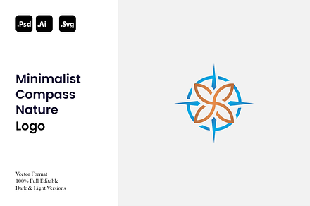 Minimalist Compass Nature Logo, a Branding & Logo Template by Luxury Logos