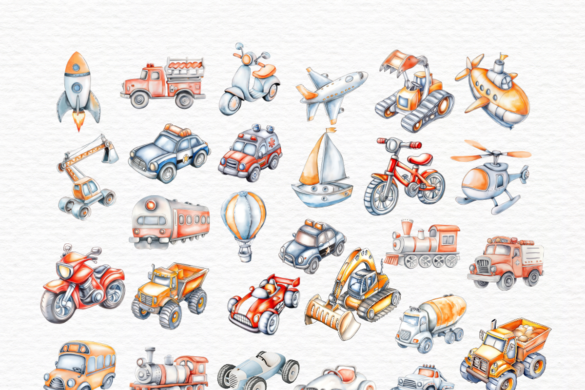 Public transport vehicles clipart, an Education Illustration by Invite to Clipart (Photo 2 of 3)