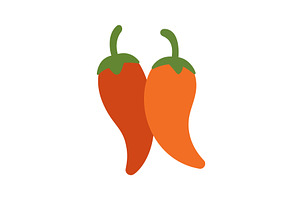 Spicy chili peppers in red and, a Food Illustration by GraphiShop