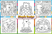 Cozy Bear Coloring Pages Bold & Easy, an Animal Illustration by Ink Gallery (Thumbnail 2 of 4)