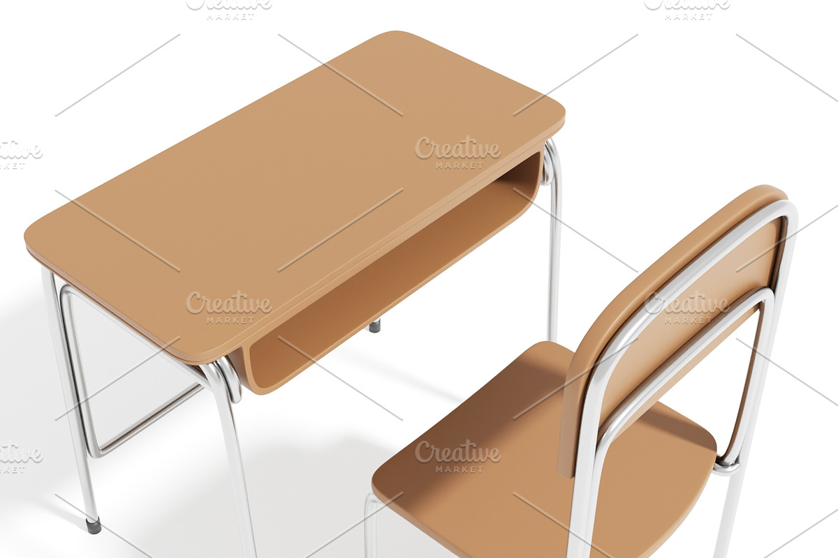 School Chair 3D Model, a Furniture 3D Model by mrfauzi (Photo 5 of 13)