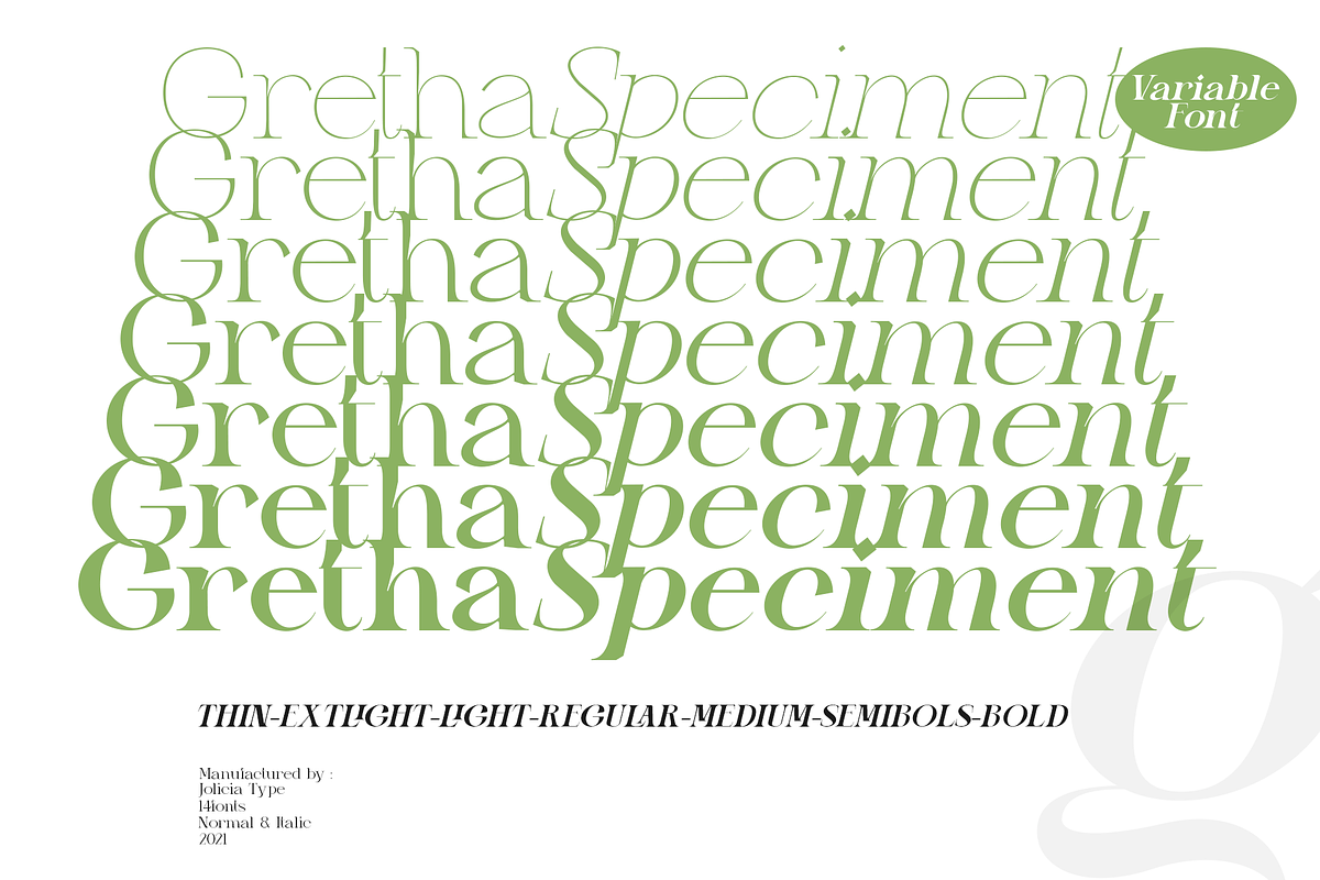 Gretha Family | 14 font family, a Serif Font by Jolicia Type (Photo 6 of 12)