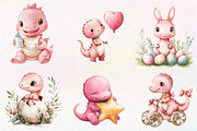 Pink Dinosaur Png, Baby Girl, an Illustration by CreationArt (Thumbnail 8 of 9)