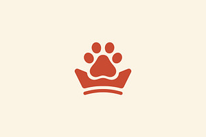Paw Crown Logo Template