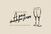 Pair of Champagne Glasses, a Food Illustration by CraftingOnSunday (Thumbnail 1 of 3)