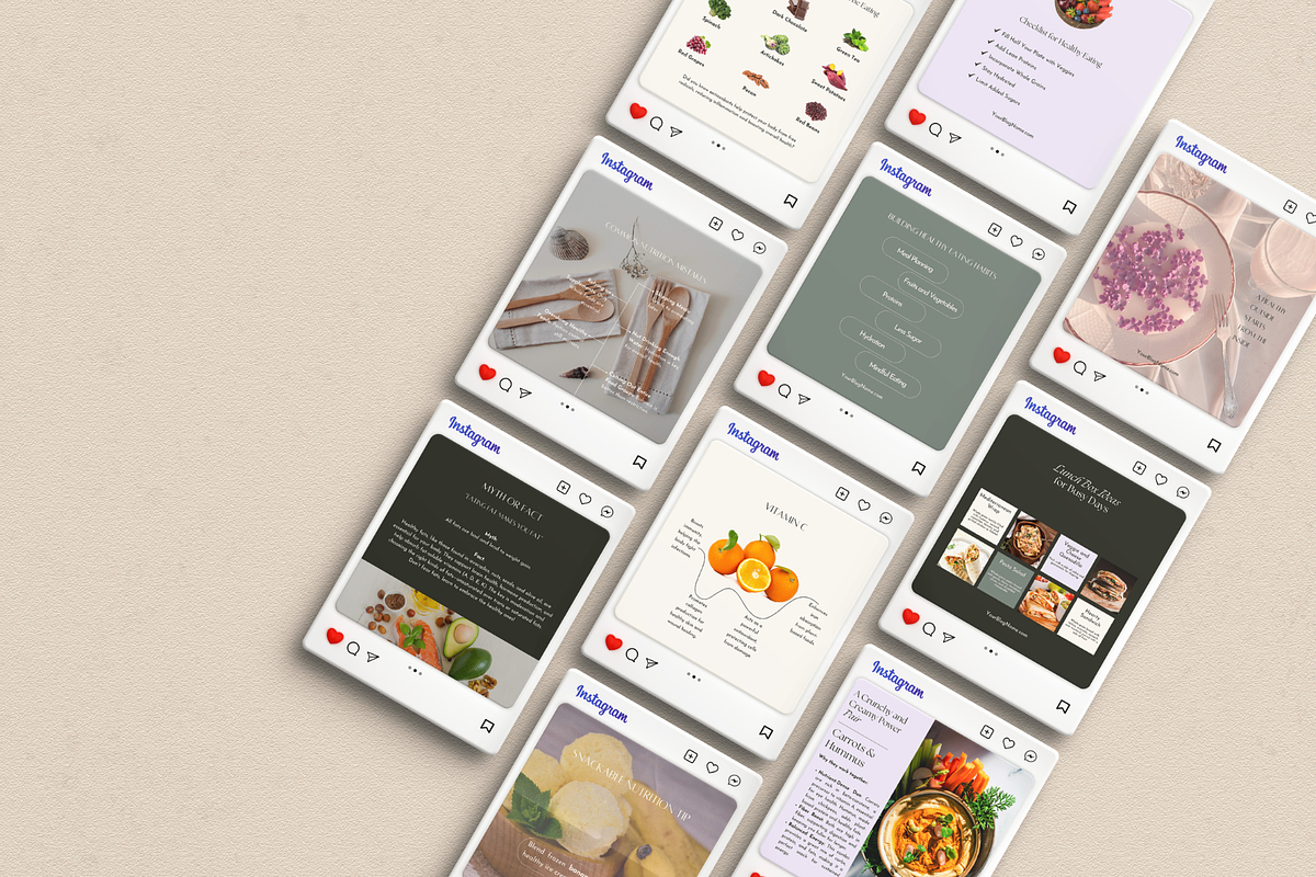 Nutrition Coach Instagram Canva Kit, a Social Media Template by Soul & Maeum Store (Photo 4 of 7)