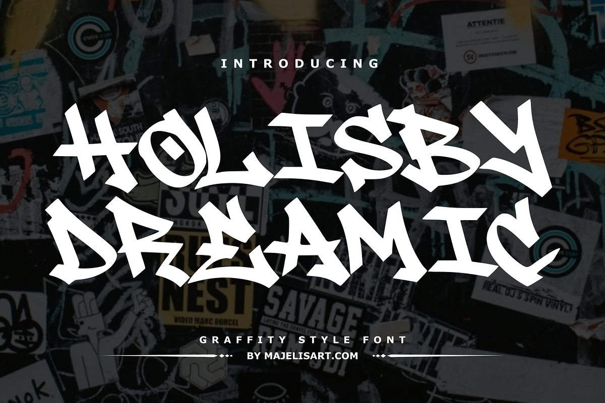 Holisby Dreamic - Graffiti Style, a Handwritten Font by Majelis Art (Photo 1 of 5)
