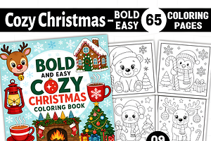 Cozy Christmas Bold Easy Coloring, a Seasonal Illustration by Coco Bloom