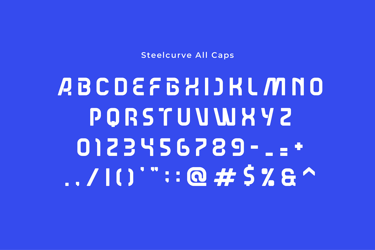 Steelcurve Futuristic Tech Font, a Sans Serif Font by Serbaneka Studio (Photo 2 of 9)