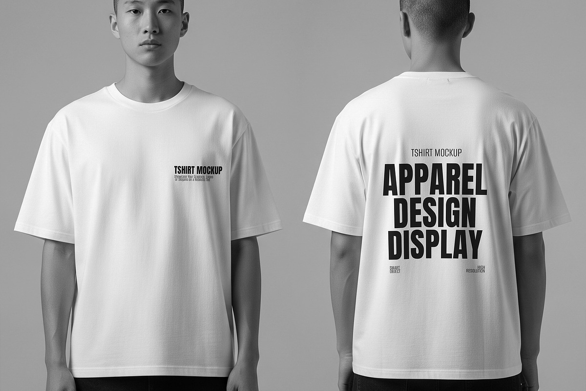 Back & Front View T-Shirt Mockup, a Product Mockup by graphypix (Photo 4 of 4)