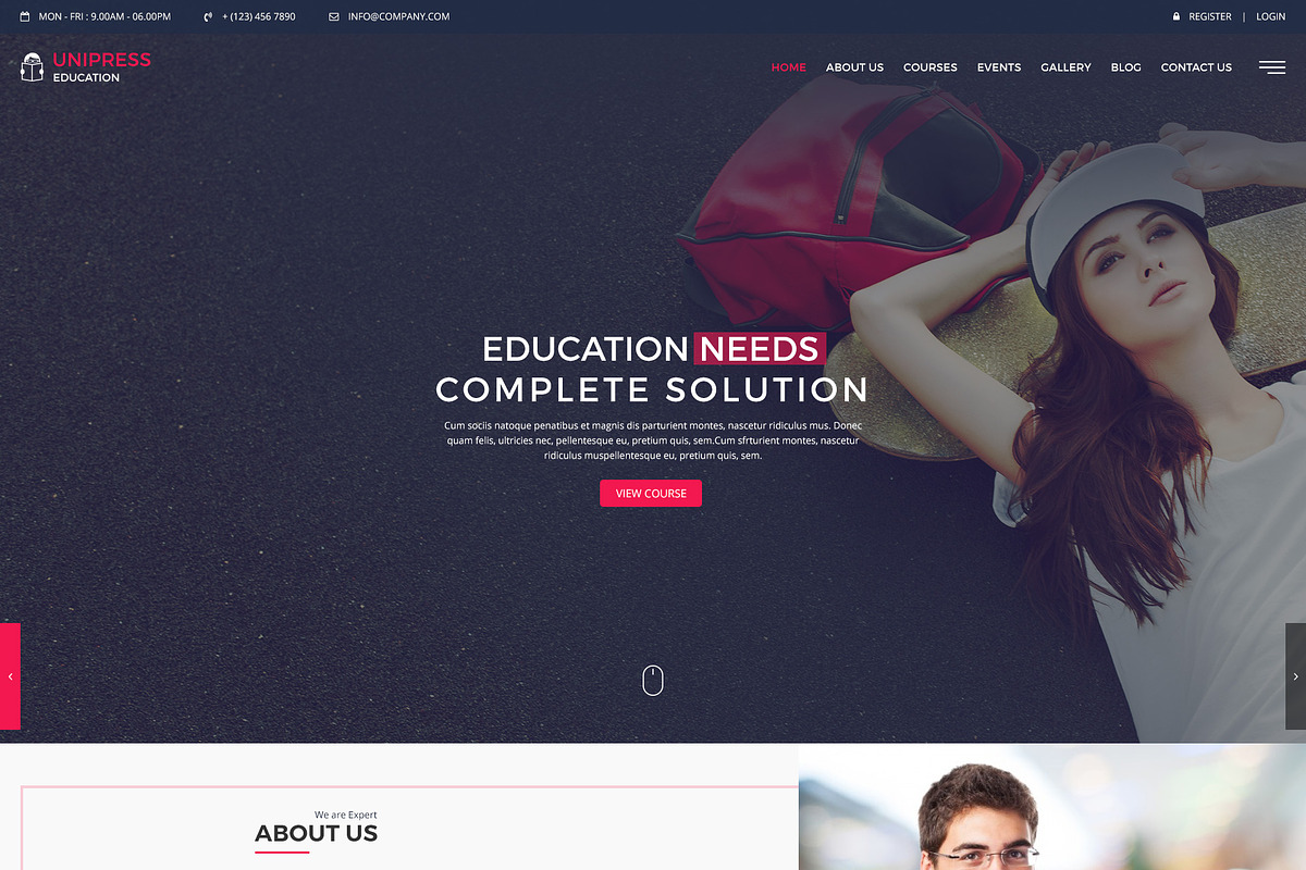 Unipress Education PSD Template, a Websites & App Template by mine-tech (Photo 2 of 22)
