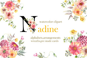 Nadine Watercolor floral collection