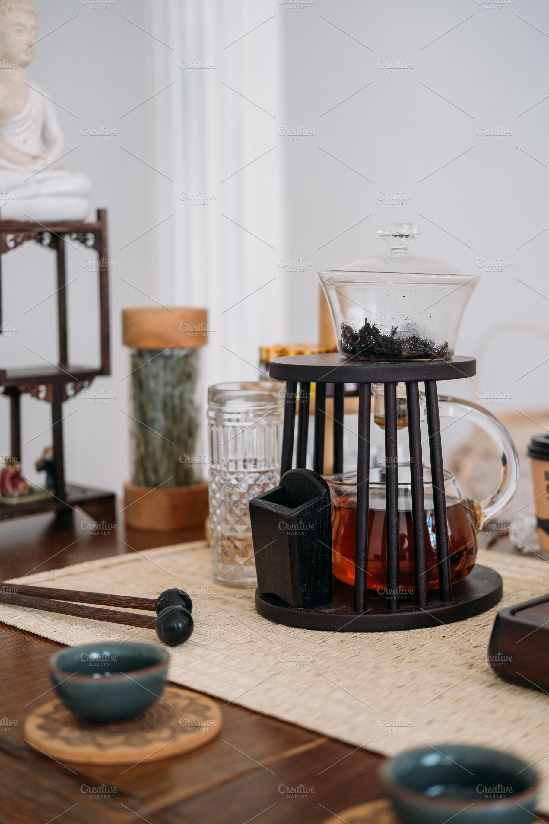 Chinese tea ceremony healthy herbal drink brew cup, a Food & Drink Photo by Photo Drive Studio