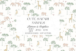 Cute Safari Animals Seamless Pattern, a Pattern Graphic by StudioGlouna