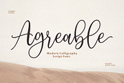 Agreable Modern Script Font!, a Script Font by sizimon (Thumbnail 1 of 7)